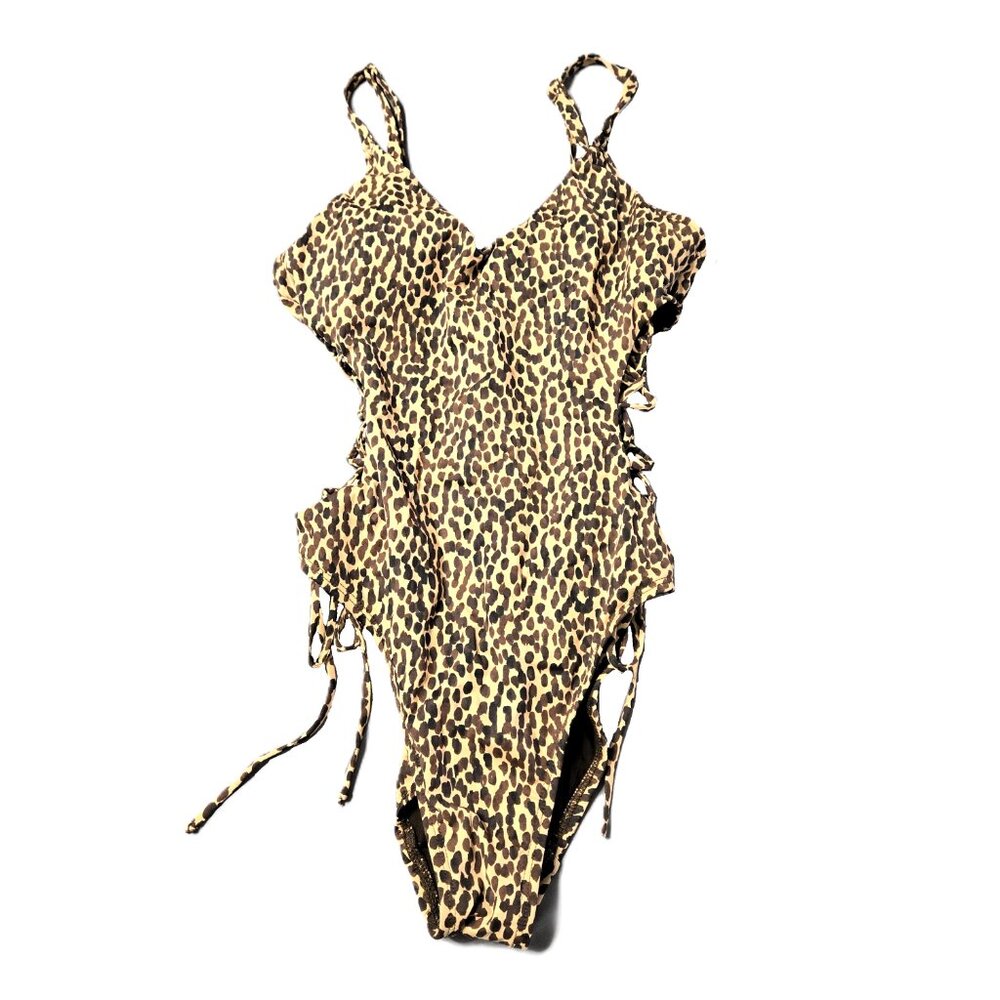 Robin Piccone Sz 8 Womens Whitney Lace Up One Piece SwimSuit